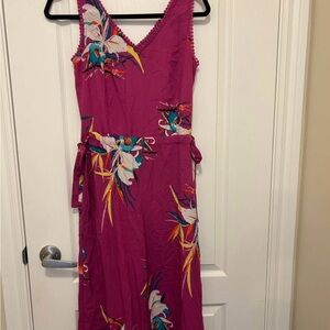 Floral Pink Sleeveless Jumpsuit